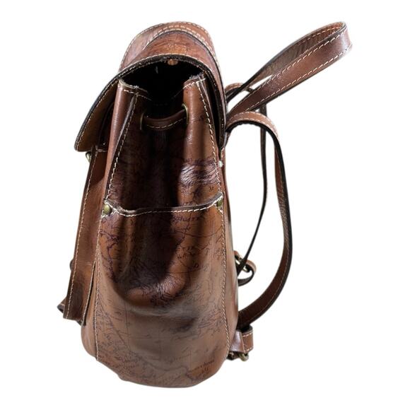 Patricia Nash Casape Leather Backpack In Signature Map Print - Picture 3 of 7